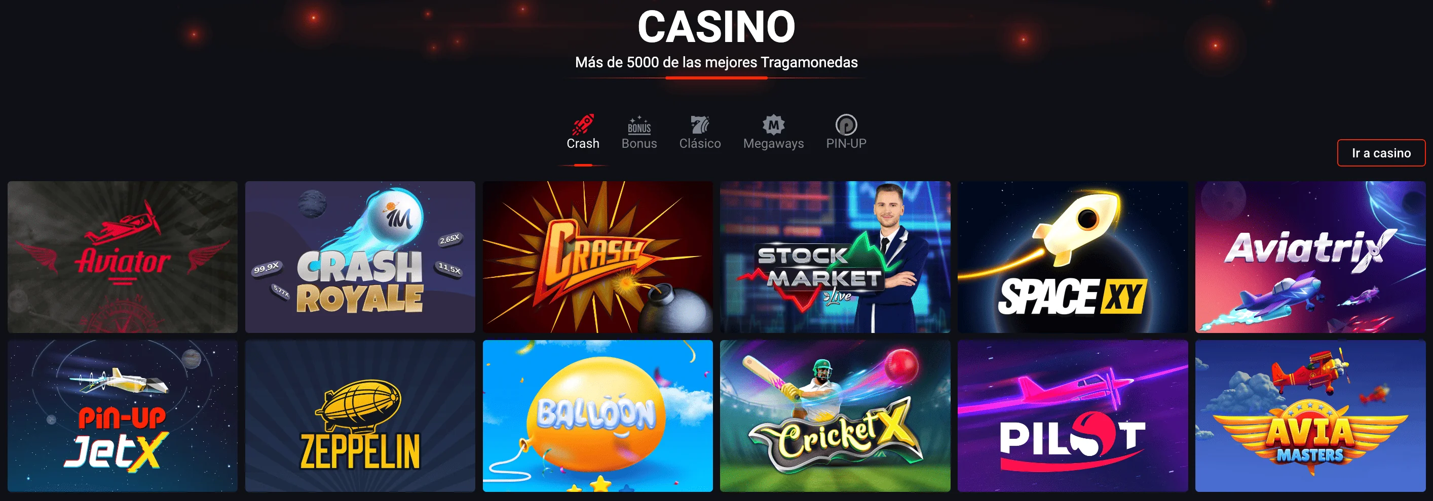juegos en Pin Up Chile